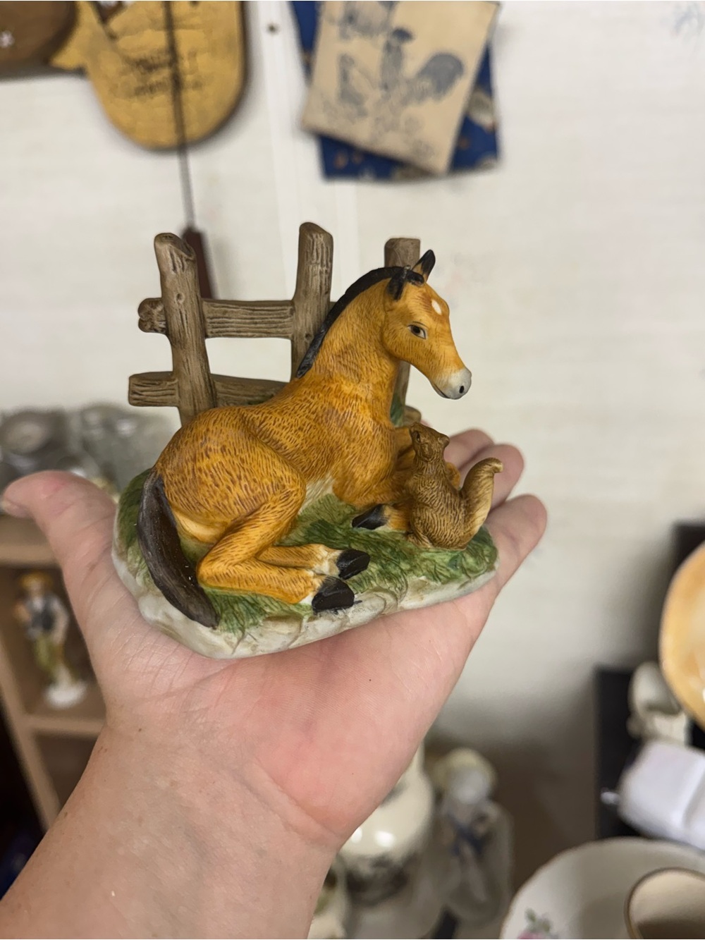 Homco 1462 horse and squirrel porcelain figurine